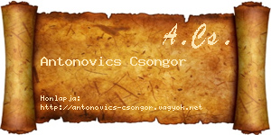 Antonovics Csongor névjegykártya
