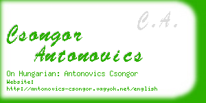 csongor antonovics business card